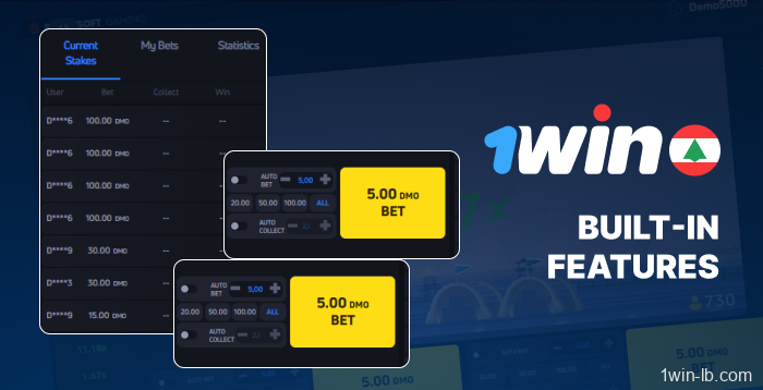 Built-in tools for JetX gameplay on 1Win