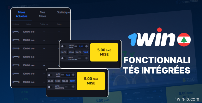 Outils intégrés pour jouer à JetX sur 1Win