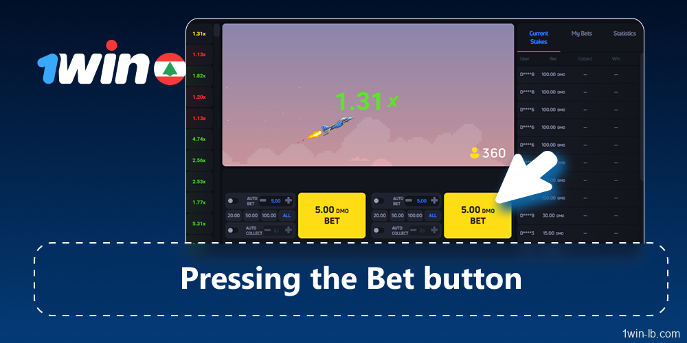 Place your bet and start the JetX game