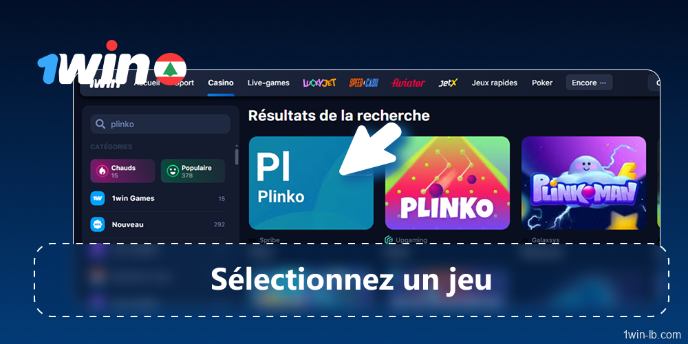 Sélectionnez et lancez le jeu Plinko souhaité