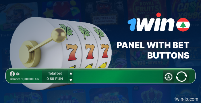 Betting control panel in 1Win slot games