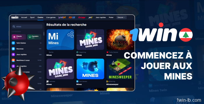 Comment commencer à jouer à Mines sur le casino 1Win