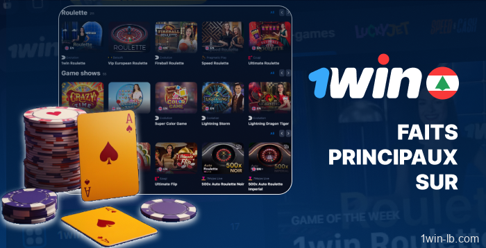 Informations clés sur les jeux de casino en direct sur 1Win