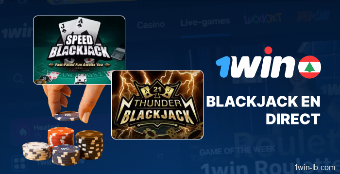 Offres de blackjack en direct sur 1Win Liban