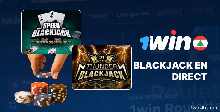 Offres de blackjack en direct sur 1Win Liban