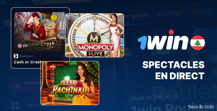 Jeux télévisés interactifs en direct sur 1Win