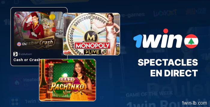 Jeux télévisés interactifs en direct sur 1Win