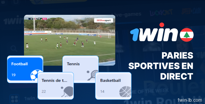 Paris sportifs en direct disponibles sur 1Win Liban