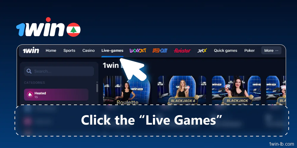 Select Live Games from homepage