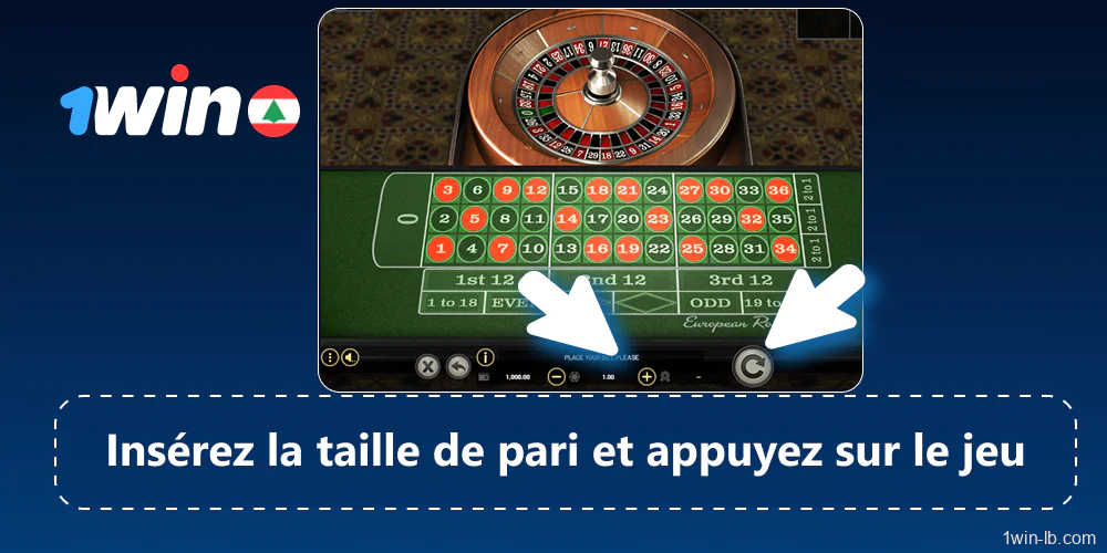 Définissez le montant de votre mise et confirmez