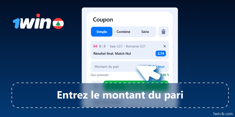 Ajoutez des paris à votre bulletin et saisissez votre mise