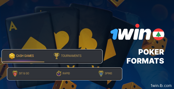 Different poker formats on 1Win