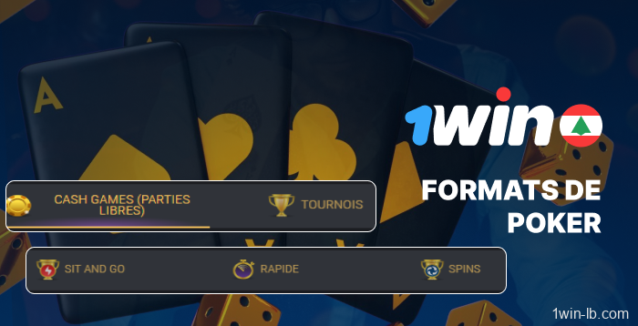 Différents formats de poker sur 1Win