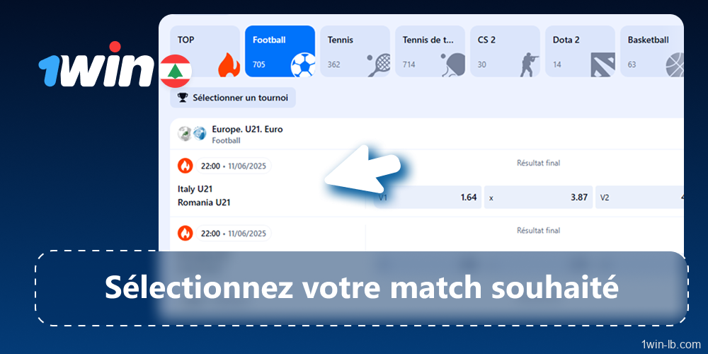 Choisissez le match de votre choix