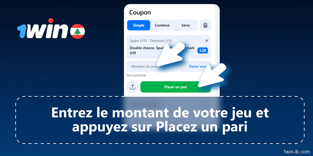 Confirmez et placez votre pari