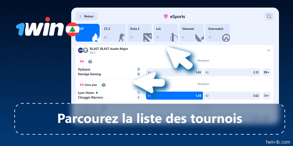 Parcourir les événements et les ligues