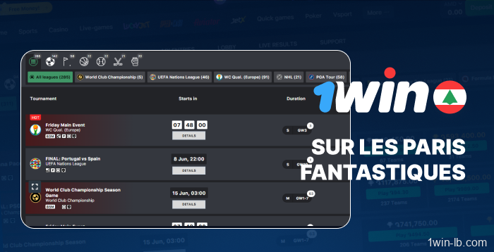 Informations sur les paris fantasy sur 1Win