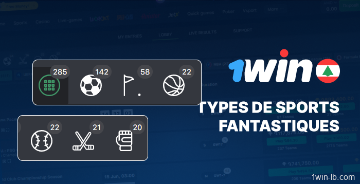 Catégories de sports fantasy sur 1Win