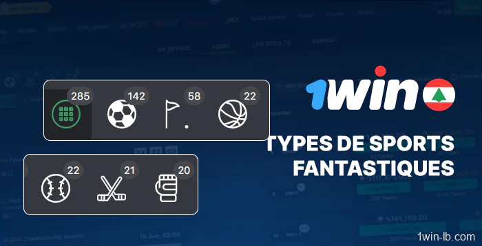 Catégories de sports fantasy sur 1Win