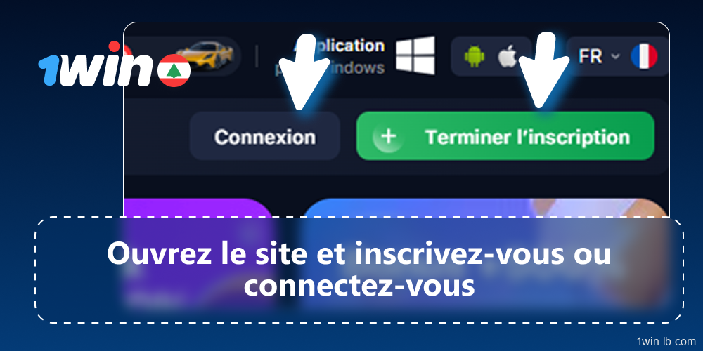 S'inscrire ou se connecter sur 1Win