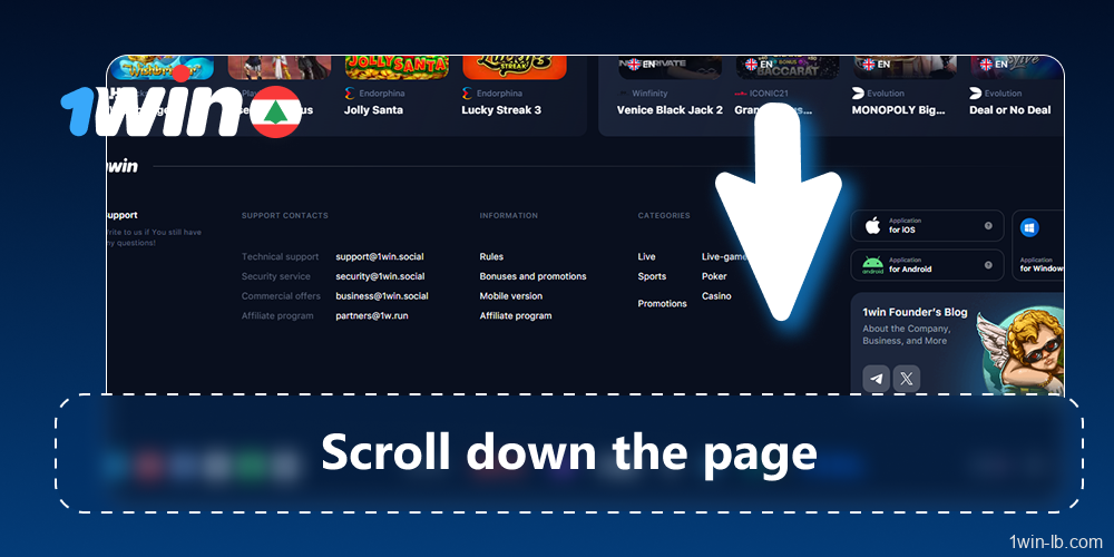 Scroll to menu bar