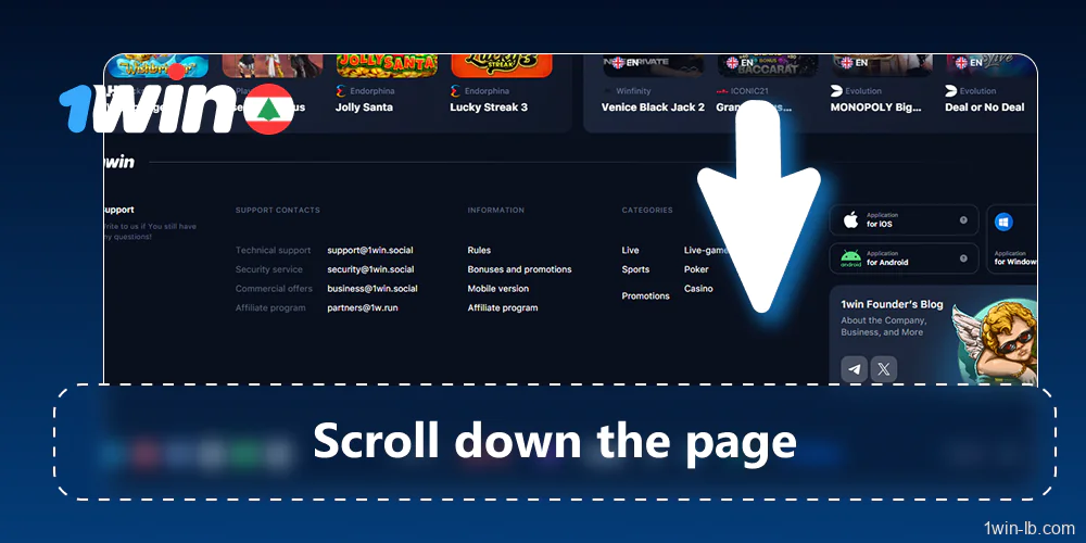 Scroll to menu bar