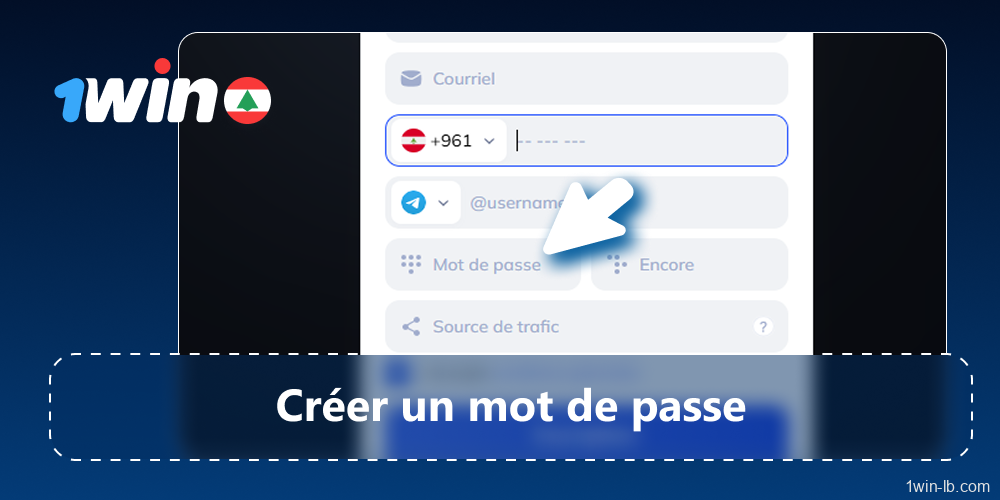 Créez et confirmez un mot de passe