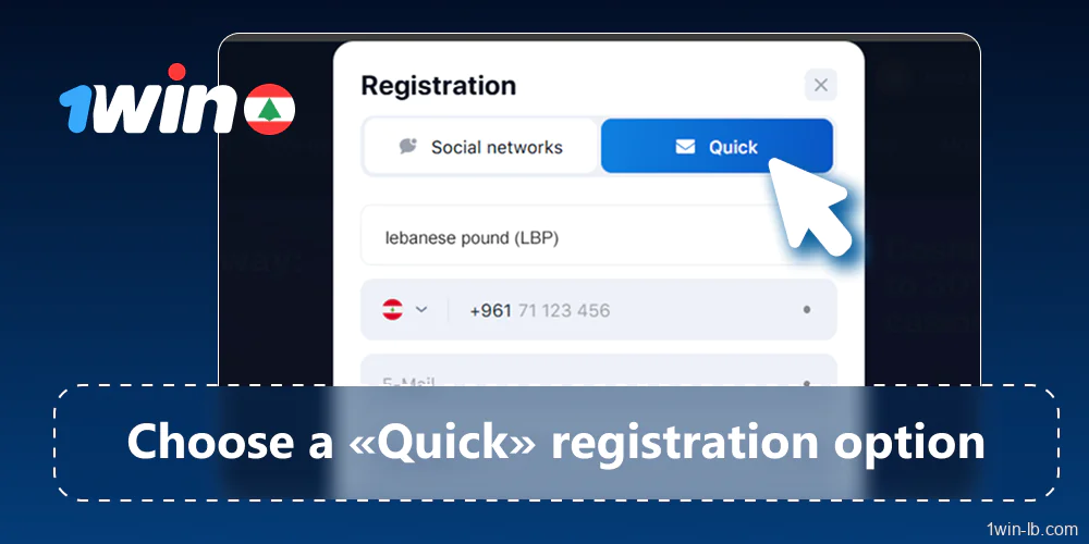 Choose quick registration option