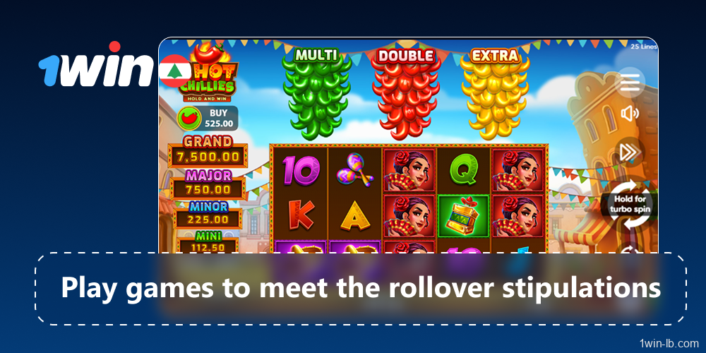 Complete the wagering terms for 1Win rewards