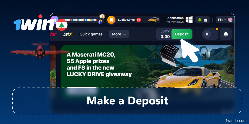 Fund your balance through the deposit page