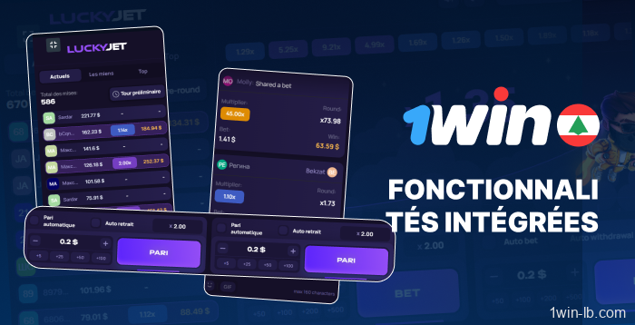 Fonctionnalités spéciales intégrées à 1Win Lucky Jet