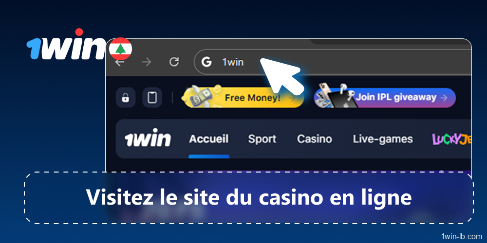 Accédez au casino 1Win via le site web ou l'application