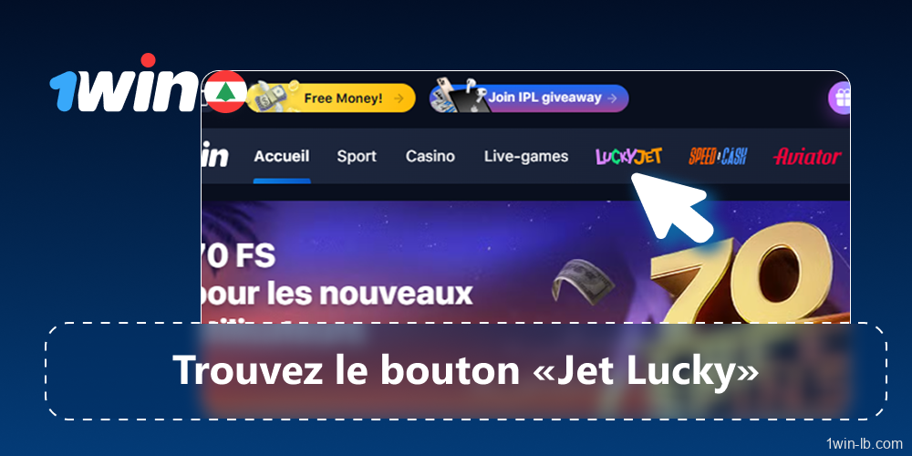 Trouvez et ouvrez Lucky Jet depuis le menu principal