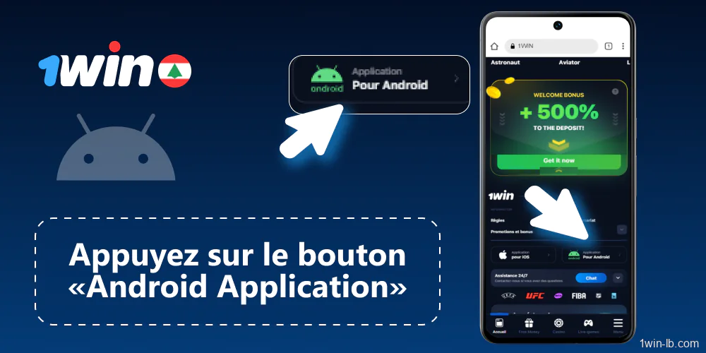 Lancez le téléchargement de l'APK 1Win depuis le pied de page
