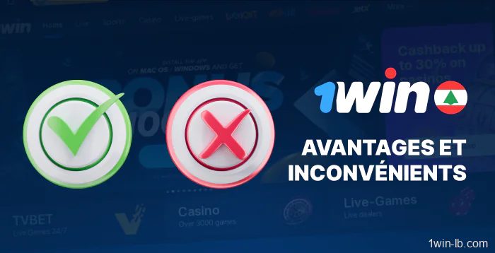 Avantages et inconvénients de 1Win au Liban