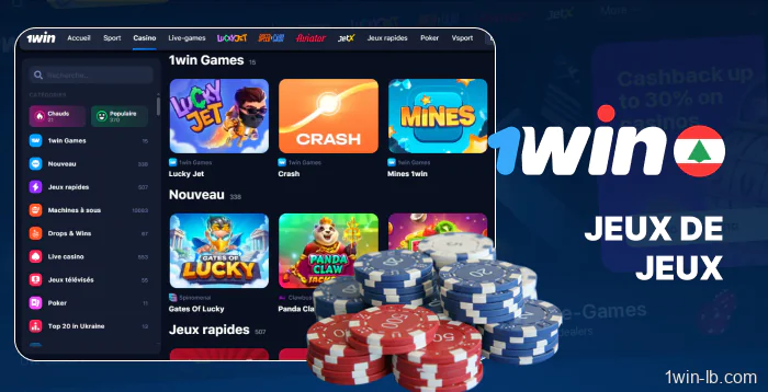 Variété de jeux de paris proposés sur 1Win Liban