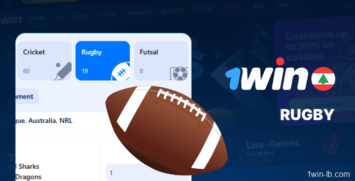 Rugby sports betting on 1Win