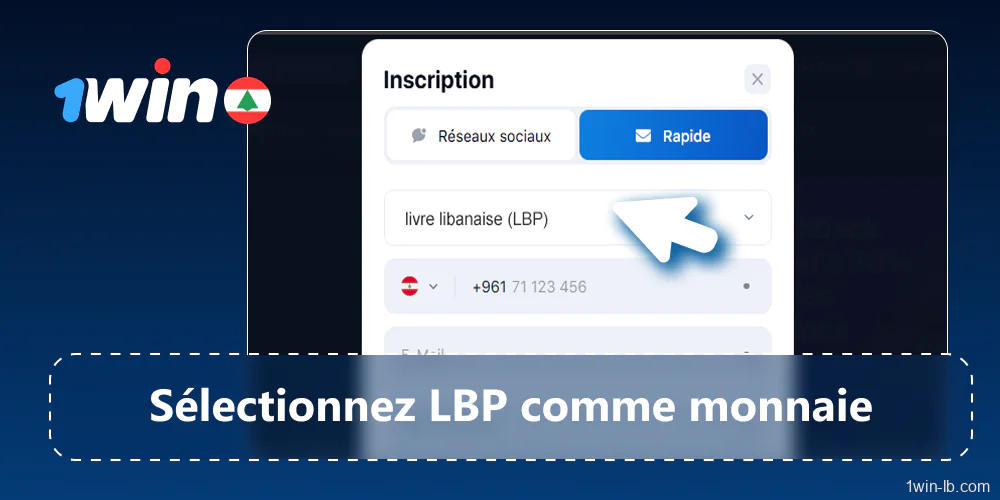 Sélectionnez la livre libanaise (LBP) comme devise