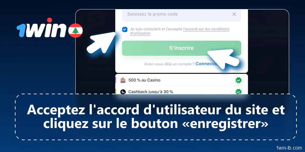 Acceptez les conditions d'utilisation et finalisez l'inscription