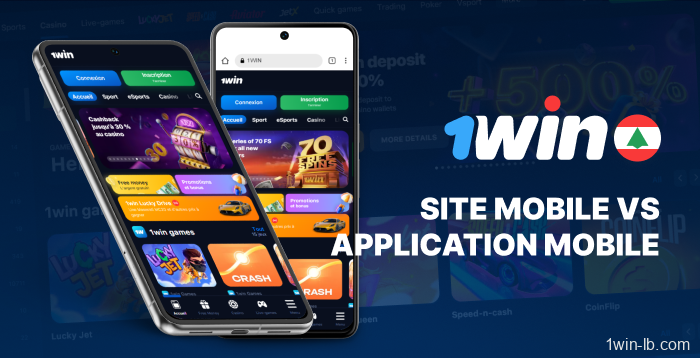 Différences entre le site mobile et l'application 1Win