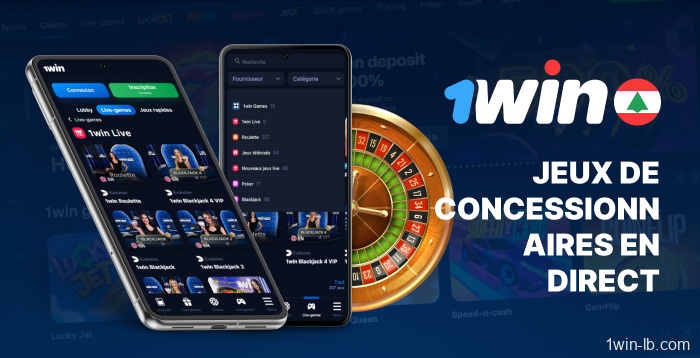 Jeux avec croupiers en direct accessibles sur 1Win mobile