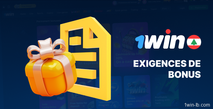 Conditions d'éligibilité aux bonus sur 1Win Liban