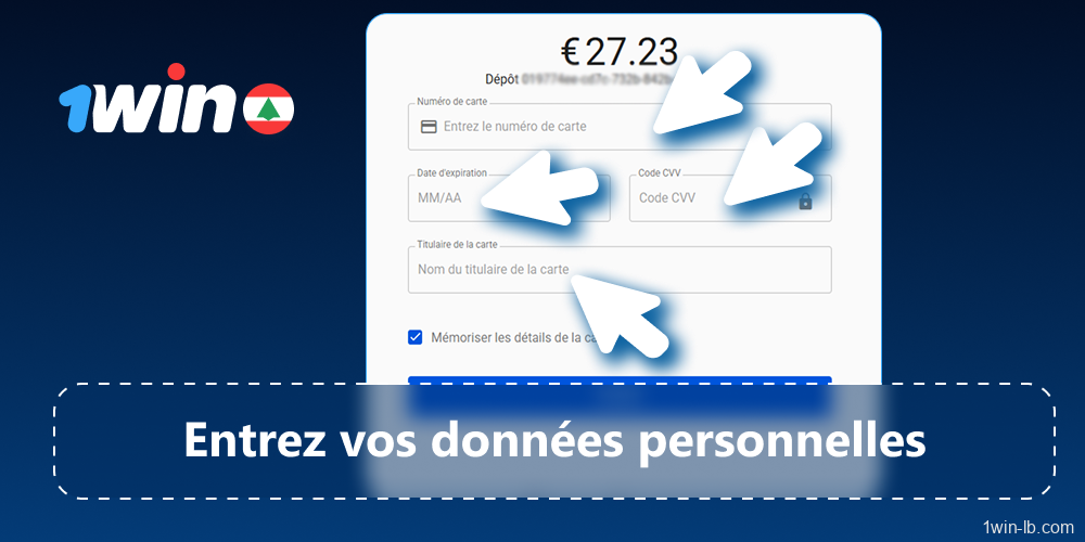 Soumettez vos informations de paiement conformément aux exigences de chaque méthode